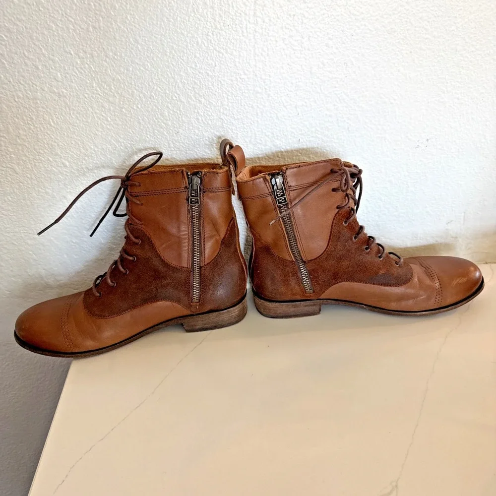 Womens Olukai Nani Kamea Lace up Boots Size 6.5 Brown‎ Ankle Combat